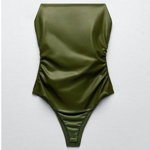 NWTs zara leather bodysuit